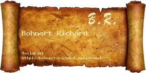 Bohnert Richárd névjegykártya